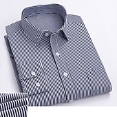 voordelige strijkvrije overhemden voor heren-Voor heren Overhemd Gestreept Bruiloft Toimisto &amp; ura Wit Licht Paars Licht Grijs Donker Grijs Lange mouw Strijkijzer Lente &amp; Herfst Kleding Afdrukken