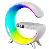 お買い得  スマートライト-リズムRGBICライトバーLEDスマートライトBluetoothスピーカーアラームクロック調光可能ウェイクアップライトアラームクロックワイヤレス充電テーブルランプ