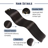 abordables Extensions à Clips-clip dans les extensions de cheveux vrais cheveux humains extensions de cheveux humains noirs naturels clip ins 20 pouces double trame droite 1b clip dans les extensions de cheveux humains # 1b