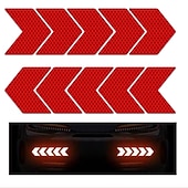 abordables Decoración y protección de la carrocería-10 unidades/juego de pegatinas autoadhesivas de colores surtidos para coche, cinta de señal de flecha reflectante autoadhesiva