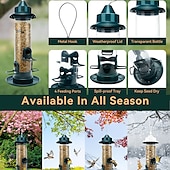 cheap Backyard Birding &amp; Wildlife-Bird Feeders for Outdoors Hanging  Squirrel Proof Bird Feeders for Outdoors Large Tube Bird Feeder with 4 Feeding Ports Bird Seed Feeder with Hook and Food Tray Attract Multiple Birds