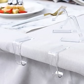 abordables Crochets et fixations-8 pièces nappe tables porte-clips utiles pinces en tissu fête pique-nique mariage bal multi-fonction nappe clip
