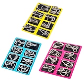 billiga Pedagogiska leksaker-8 st/set iq metall pussel hjärnteaser intelligens lösning ring montessori pussel för barn vuxna anti-stress fidget leksak