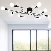 お買い得  シーリングライト調光可能タイプ-フリーフォーム diy 半埋め込みシーリングランプ 4-8 ランプ e26/e27 インダストリアルスタイルのシャンデリア ブラックとゴールド 中世のシャンデリア 寝室 ダイニングルーム リビングルーム ac110v ac220v