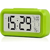 cheap Décor &amp; Night Lights-Smart Night Light Digital Alarm Clock with Date Indoor Temperature Battery Operated Bedside Clock Digital Display for Bedroom Desk Gifts Clock