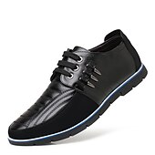 preiswerte Sneaker für Herren-Freizeit-Schnürschuhe aus Kunstleder für Herren – stylische blaue und schwarze Low-Top-Sneaker mit rutschfester Sohle für den Alltag und halbformelle Anlässe