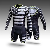 cheap Men&#039;s Clothing Sets-Men&#039;s Triathlon Tri Suit Short Sleeve Triathlon Silver Light Yellow Dark Grey Graphic Bike Lycra Sports Graphic Clothing Apparel