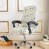 abordables Housse de fauteuil de bureau-Housse de chaise d&#039;ordinateur, housse de chaise de bureau extensible housse de siège de jeu rotative douce durable lavable