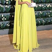 abordables JAUNE-Robe de soirée A-Line plage élégante robe invité de mariage longueur sol sans manches haut capes en tulle avec froncé 2025