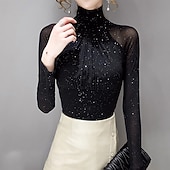 levne Oblečení na latinskoamerické tance-dámský top latinské tance společenské tance top ruching čistá barva splicing dámská výkonnostní trénink dlouhý rukáv polyester