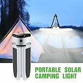 ieftine Lumini și felinare de camping-lumini de camping solare în aer liber 60 LED bec reîncărcabil usb lampă portabilă pliabilă tabără pentru cort drumeții picnic lampă lanternă de urgență