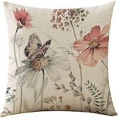 billige blomster- og plantestil-blomst fugl sommerfugl dobbel side putetrekk 4 stk mykt dekorativt putetrekk for soverom stue sofa sofa stol maskinvaskbar