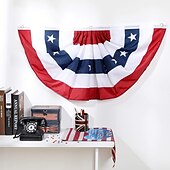 baratos Decoração do Dia da Independência-Bandeiras patrióticas plissadas dos EUA, decorações para o 4 de julho ao ar livre, faixas de bandeiras com bandeirinhas, bandeiras plissadas dos EUA, bandeirinhas patrióticas para áreas externas, decorações com bandeirinhas vermelhas, brancas e azuis