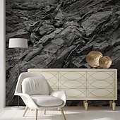 abordables Papel pintado-Papel pintado fresco 3D negro papel pintado mural de pared ladrillo revestimiento de pared pegatina despegar y pegar material extraíble de PVC/vinilo autoadhesivo/adhesivo necesario decoración de
