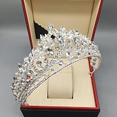 cheap Hair Styling Accessories-Silver Tiara and Crown for Women Crystal Queen Crowns Rhinestone Princess Tiaras for Girl Bride Wedding Hair Accessories for Bridal Birthday Party Prom Halloween Cos-play Costume Christmas