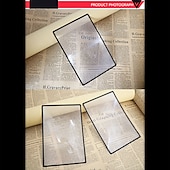 voordelige Kantoor artikelen-1 st a4 kaart lezen pvc vergrootglas groot gebied ultradunne visitekaartje type vergrootglas, 3x (300%) pagina vergrotende lens, lezen vergrootglas voor ouderen, terug naar school cadeau