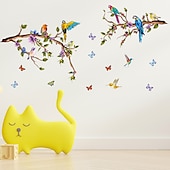 economico Adesivi murali decorativi-rami fiori uccelli farfalle adesivi murali trasferibili decorazioni per la casa decalcomanie da muro camera da letto soggiorno studio 3pz