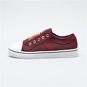 cheap Women&#039;s Sneakers-Women&#039;s Casual Slip-On Canvas Sneakers – Lightweight and Breathable Low-Top Shoes with Multicolor Striped Accent