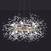 olcso Műhold-tűzijáték kristálycsillár modern, sputnik pitypang csillár, 12/20 fények króm függő világítás étterem lépcsőhöz konyha étkező hálószoba nappali
