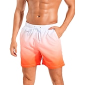 お買い得  男性用水泳パンツ-男性用 ボードショーツ スイムショーツ スイムトランク ドローストリング メッシュ裏地付き 弾性ウエスト 勾配 速乾性 ショート カジュアル 日常 祝日 ハワイアン ボヘミアン ブラック ピンク マイクロエラスティック