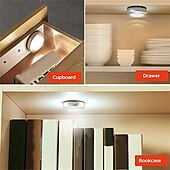 tanie Światła krążkowe-4 szt. awaryjne oświetlenie ścienne 3 led kuchnia pod szafką oświetlenie do szafy z naklejką dotknij lampa dotykowa przestrzeń naklejka bezprzewodowa lampa ścienna szafa sypialnia kuchnia