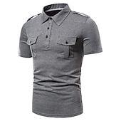 abordables Polo clásico para hombre-Hombre Camisetas polo Polo de algodón Casual Deportes Clásico Manga Corta Básico Cómodo Plano Bolsillo Botones Verano Ajuste regular Negro Blanco Gris Camisetas polo