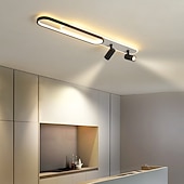 זול גופי תאורת ספוט-מנורת תקרה LED מודרנית 1-2 מנורת מסלול מנורת sotlight 80 ס"מ 100 ס"מ מנורת תקרה גיאומטרית ניתנת לעמעום שלט רחוק סלון חדר שינה מטבח פינת אוכל מנורת ac220v