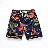 billiga Underdelar-Barn Pojkar Beach Shorts Tecknat Ärmlös Simning Tropisk Orange dinosaurie Sommar Kläder 7-13 år