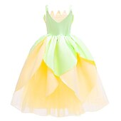 ieftine Costume pentru fete-Tinker Bell DinBasme Prințesă Tiana Rochie de fete cu flori Costum de petrecere tematică Rochii din tul Activ Dulce Film Cosplay for Fete Pentru copii Nuntă Invitat la nunta