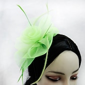 preiswerte Faszinator-Damen Fascinator für Party Hochzeit Sonderanlass Federstoff Rot Pink Grün um zu beeindrucken Fascinator Renntag Kleid
