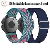 Χαμηλού Κόστους Ζώνες ρολογιών Garmin-Παρακολουθήστε το συγκρότημα για Γκάρμιν Forerunner 265 255 Active 5 Venu 3 2 Plus Vivoactive 4 3 Vivomove Sport Approach S42 S40 20mm 22mm Νάιλον Αντικατάσταση Λουρί 20mm 22mm Ελαστικό Sport Loop