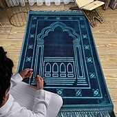 abordables Tapis et carpettes-tapis de prière musulman doux et confortable couverture de culte raschel antidérapant résistant à l&#039;usure