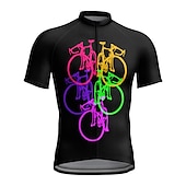 cheap Men&#039;s Jerseys-21Grams Men&#039;s Cycling Jersey Short Sleeve Bike Top with 3 Rear Pockets Mountain Bike MTB Road Bike Cycling Breathable Moisture Wicking Quick Dry Reflective Strips Yellow Pink Red Graphic Polyester