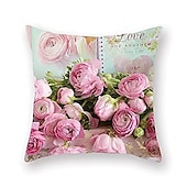 abordables style floral &amp; végétal-Fleurs double face taie d&#039;oreiller 4 pc doux décoratif carré taie d&#039;oreiller taie d&#039;oreiller pour chambre salon canapé canapé chaise