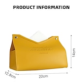 cheap Storage &amp; Organization-Leather Tissue Box Nordic Car Tissue Box INS Home Living Room Decoration Bedroom Kitchen Desktop Storage Box Napkin Holder