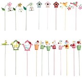 baratos Espanta-espíritos-1pc sinos de vento de flor de metal inserções de decoração micro-paisagem recortes de jardim moído para decoração de jardim de varanda de janela