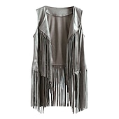billige Topper-Retro / vintage 1970erne Semsket vest Ermeløs Hippie Dusk Ensfarget Dame Fest / aften Pride-parade Pride måned Voksne Topp