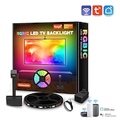 Недорогие Умный ночной свет-envisual tv светодиодная подсветка с камерой 3,8 м rgbic wi-fi tv подсветка для телевизоров ПК работает с alexa и приложением Google Assistant управление музыкой синхронизация телевизор с регулируемой яркостью света