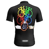 cheap Men&#039;s Jerseys-21Grams Men&#039;s Cycling Jersey Short Sleeve Bike Top with 3 Rear Pockets Mountain Bike MTB Road Bike Cycling Breathable Moisture Wicking Quick Dry Reflective Strips Yellow Pink Red Graphic Polyester