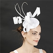 Χαμηλού Κόστους Fascinators-Fascinators Ψεύτικος Λινός Γάμος Kentucky Derby Κοκτέιλ Royal Astcot Μόδα Vintage Με Bowknot Επικεφαλίδα Κεφαλαιοφυλακή ντυθείτε για να εντυπωσιάσετε Ημέρα Αγώνων Φόρεμα 2025