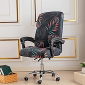 abordables Housse de fauteuil de bureau-Housse de chaise d&#039;ordinateur, housse de chaise de bureau extensible housse de siège de jeu rotative douce durable lavable