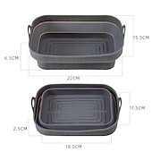 cheap Cooking Utensils-2 Pack Air Fryer Silicone Pot, Food Safe Nonstick Air Fryer Silicone, Heat Resistant, Easy Clean, Reusable Replacement Flammable Parchment Liner, Suitable for Fryer, Oven, Microwave