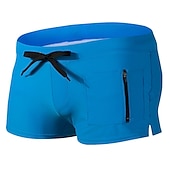billiga boxersimbyxor för män-Herr Badkläder Badshorts Snörning Ficka med blixtlås Slät Andningsfunktion Mjuk Utomhus Ledigt Dagligen Hawaiisk Stylish Svart Vit Microelastisk