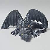 levne zahradní sochy a sochy-velká socha draka v podřepu, pryskyřičná gotická socha draka, ruční práce, venkovní dekorace