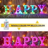 お買い得  装飾ライト-リモコン付き LED アルファベット文字ライト、カスタマイズ可能なカラフルなサインがクリスマス、パーティー、結婚式、家の装飾用の文字を照らします