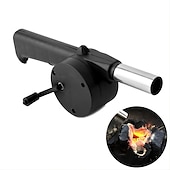 cheap Camp Kitchen-BBQ Fan, Air Blower, Fast Fire Starter, Portable Manual Hand Crank Bellows For Outdoor Picnic Camping Cooking, Barbecue Charcoal Grills Accessories