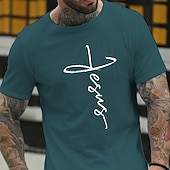 baratos Camiseta gráfica masculina-Homens Letra impressão de carta Camiseta Estilo casual Algodão Manga Curta Gráfico Camisa Vinho Preto Branco Camiseta confortável Férias Casual Roupas de estilistas