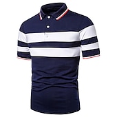 voordelige Klassieke polo voor heren-Voor heren POLO Shirt Golfshirt Casual Feestdagen Klassiek Korte mouw Modieus Basic Kleurenblok nappi Zomer Normale pasvorm Zwart Wit Donker rood Donker Marine Grijs POLO Shirt