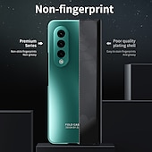 cheap Samsung Cases-Phone Case For Samsung Galaxy Z Fold 5 Z Fold 4 Z Fold 3 Full Body Case Flip Plating Dustproof Solid Colored PC