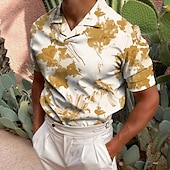 billiga Hawaii-polo för män-Herr Blommig Pikétröjor Golftröja Kortärmad Skjorta Nedvikt Ledigt Dagligen 3D-tryck Vit Gul Rubinrött Blå Grön 3D-utskrift Mönster Kläder Mode Designer Ledigt Andningsfunktion